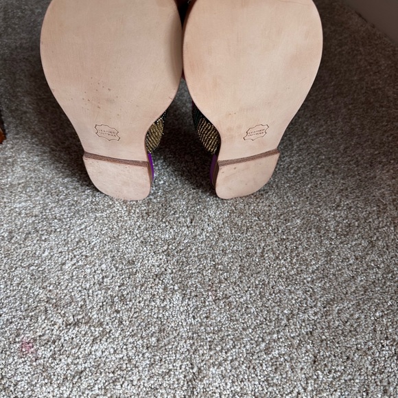 Beverly Feldman Purple Beaded Sandals - Picture 7 of 8